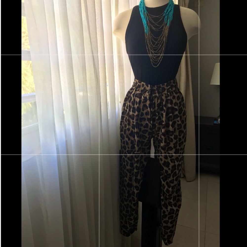 Zara Leopard drawstring Joggers